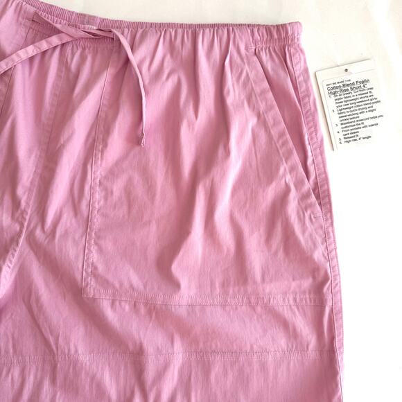 Lululemon Cotton Blend Poplin High-Rise Short 4" Vitapink Pink XL NWT - Picture 3 of 7